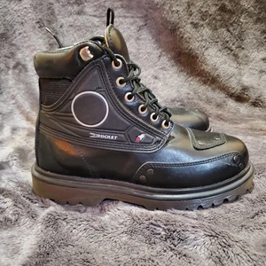 Joe Rocket Orbit Motorcycle Boots Black Women's Size 5 Lace Up Ladies Riding - Foto 1 di 13