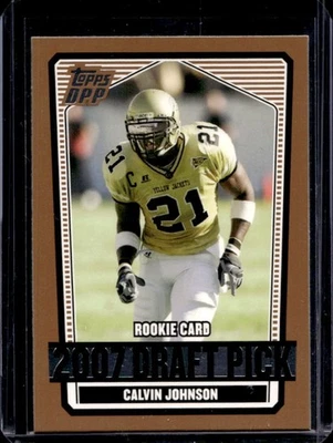 2007 Topps Draft Picks & Prospects Calvin Johnson Rookie RC #132 Yellow Jackets - Image 1 of 2
