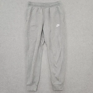 Nike Club Fleece Joggers Sweatpants Mens S Gray Taper Fit Embroidered Logo - Picture 1 of 11