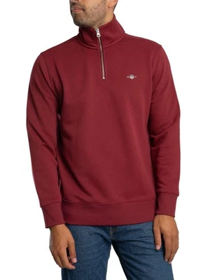 GANT Pour des hommes Sweat-shirt à demi-fermeture éclair Regular Shield, rouge - Photo 1/4