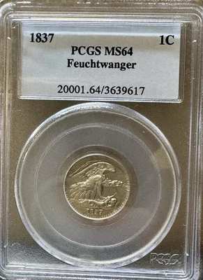 1837 Feuchtwanger 1 Cent PCGS MS64 - Image 1 of 4