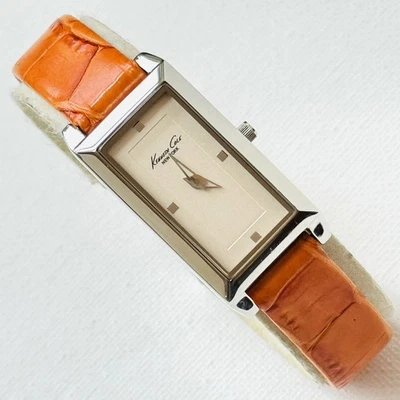 Reloj de vestir Kenneth Cole New York para mujer sin mangas cuero plateado naranja KC2703 Foto 1 de 4