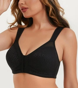 Curyon Womens Front Closure Wireless Unpadded Back Support Posture Bra 38C - Bild 1 von 7