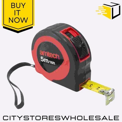 Measuring Tape Amtech 5m Durable Retractable Steel Tape Measure, Metric - Image 1 of 4