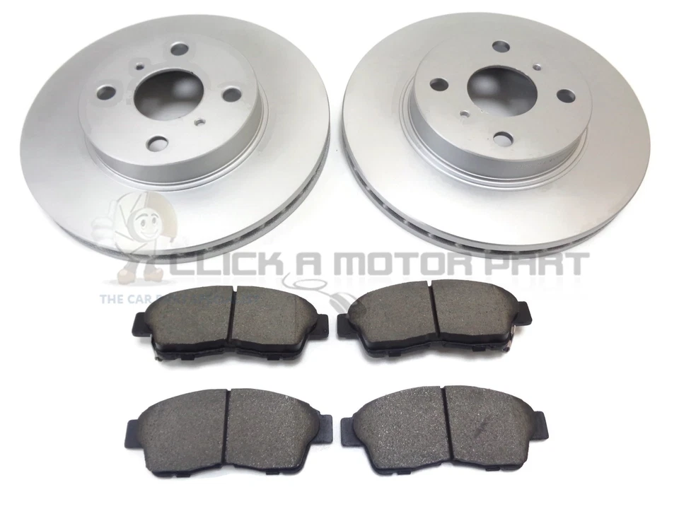 JUEGO DE 2 DISCOS Y PASTILLAS DE FRENO DELANTEROS PARA TOYOTA COROLLA 1.3 1.4 1.6 2.0D 1992-2000 Foto 1 de 1