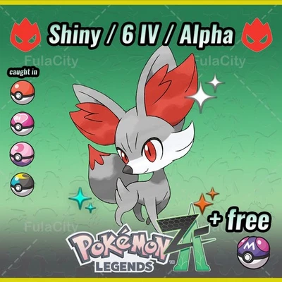 Fennekin Pokemon Legends ZA ⚫ Shiny 6 IV 🟢 Alpha ⚫ @ Master Ball - Image 1 of 3