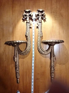 Juego de 2 estantes decorativos vintage con soporte de pared y cinta - Imagen 1 de 12