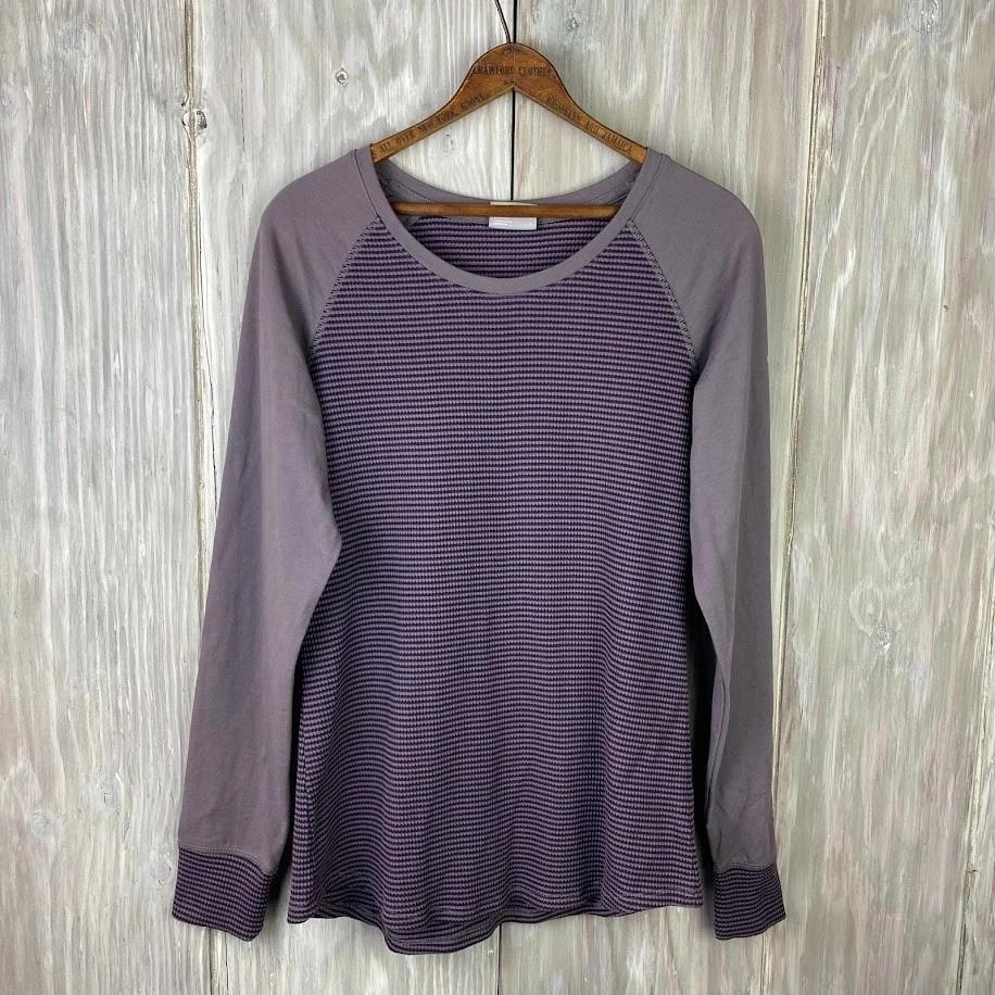 Columbia Mujer Talla L Térmica Crew Manga Larga Camisa Púrpura Azul Marino Cuello Redondo Foto 1 de 4