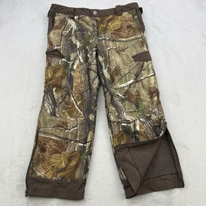 Under Armour Pants Boys XL Brown Youth Camouflage Real Tree Fleece Lined Kids - Picture 1 of 12