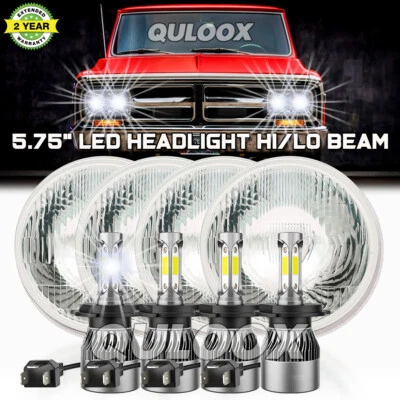 4PCS 5.75" 5-3/4" Round LED Headlights For GMC C15/C1500 1961-1972 Pickup C2500 Foto 1 de 4