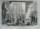 England, Firedamp Explosion In The Ferndale Mine.....Antique Engraving..1867