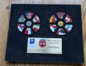 Coca-Cola Hockey Series Pin Set Lillehammer '94 Limited Edition 1994 Olympics - Picture 1 of 5