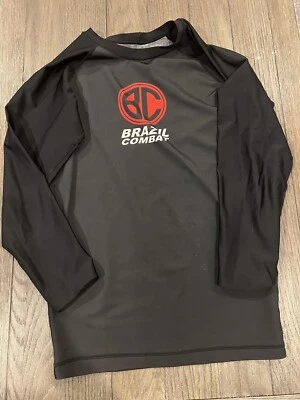 Camisa de compresión negra para hombre Campeonato de Combate de Brasil Jiu Jitsu Rashguard L Foto 1 de 2