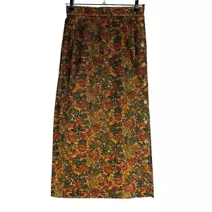 Vintage Prestwyck LTD Womans Sz 6 Skirt Brown Side Button Corduroy USA Brown - Picture 1 of 9