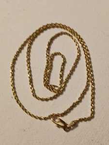 14K Solid Yellow Gold Necklace Rope Chain Solid Necklace Diamond Cut Italy 3.8TW - Picture 1 of 10