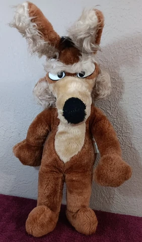 Vintage 1971 Warner Bros WILE E COYOTE 19” Plush Mighty Star Road Runner Wiley Cover
