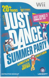 WII - JUST DANCE SUMMER PARTY -  MANUAL ONLY/GUIDE SEULEMENT  - ENGLISH - Picture 1 of 1