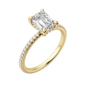 1 Carat Diamond engagement ring F VS2 lab created lab grown in 14K Yellow Gold - Picture 1 of 6