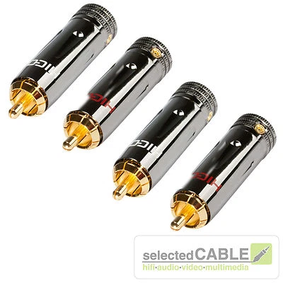 HICON HI-CM09 Conector RCA Blanco + Rojo 4 Piezas High End | HI-CM09 NTL + RED - Imagen 1 de 3
