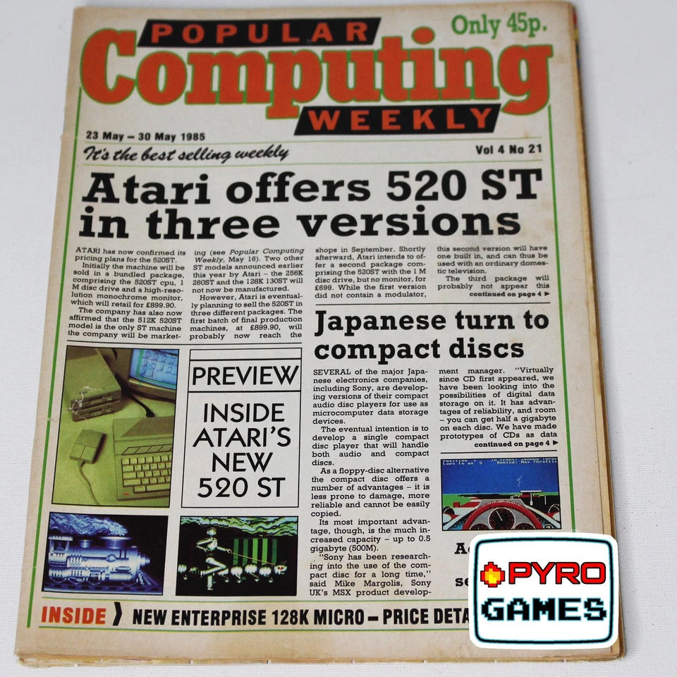 Popular Computing Weekly Magazine - 23 May - 30 May 1985 - Atari 520ST - Image 1 of 1