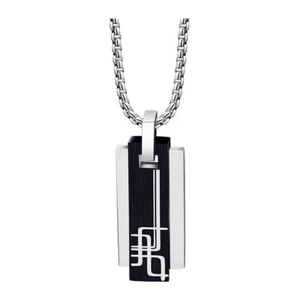 Silver Necklace Chain Necklace Men Geometric Punk Men Pendant - Picture 1 of 11