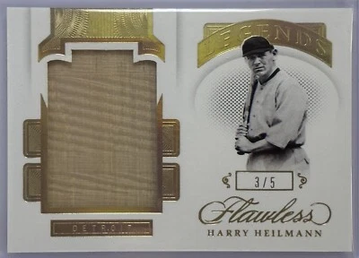 2021 Panini Flawless Harry Heilmann Legends Jumbo Materials Memorabilia /5 - Image 1 of 2