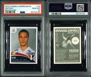 2019 Panini Campeonato Brasileiro Sticker Antony Rookie Card #73 PSA 10 POP 26 - Picture 1 of 3