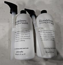 Lot Of 2 PHILOSOPHY The MICRODELIVERY EXFOLIATING WASH 32 oz w/ Pump