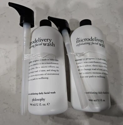 Lot Of 2 PHILOSOPHY The MICRODELIVERY EXFOLIATING WASH 32 oz w/ Pump - Image 1 of 3