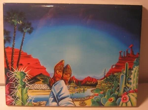 Fabelhafte SW-Themenkunstfliese WESTERNSTIEFEL mit Staffelei Rückseite NEUWERTIG!! NR!! - Bild 1 von 3