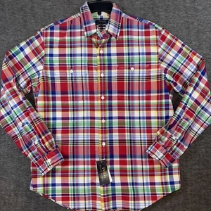 Polo Ralph Lauren Men Classic Fit Multi Tartan Plaid Oxford Workshirt Sz L NEW - Picture 1 of 10