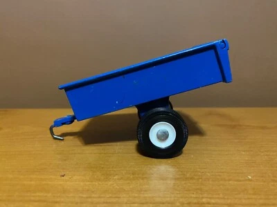 Vintage Blue Diecast Ford Tractor Single Axle Utility Cart Wagon - Image 1 of 4