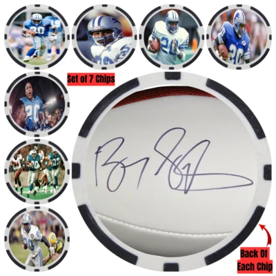 Barry Sanders SIGNED Poker Chip Set (7)- Top 100 NFL Football Player - Image 1 of 2