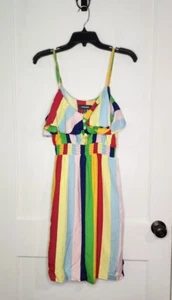 ModCloth Basically Breezy Sundress Womens Sz Small Rainbow Stripe Sleeveless NWT - Picture 1 of 5