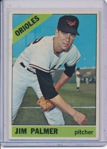 JIM PALMER 1966 TOPPS ROOKIE CARD RC #126 POOR SURFACE