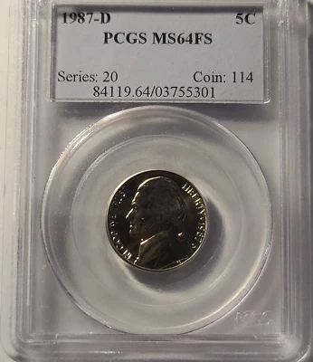 1987-D Jefferson Nickel MS-64 FS PCGS 03755301 - Image 1 of 4