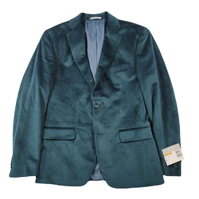 Abrigos deportivos de terciopelo ajustados Alfani para hombre 36S 36 verde azulado liso $295 Foto 1 de 4