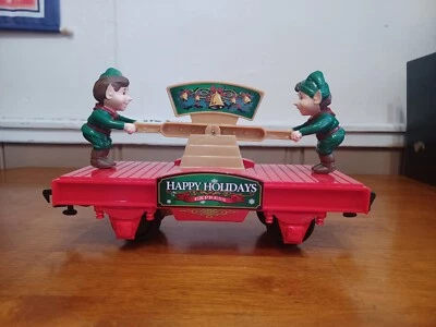 PUMPING ELF HAND CAR ~ Happy Happy Holidays Express Train Car Scientific Toys - Image 1 of 4