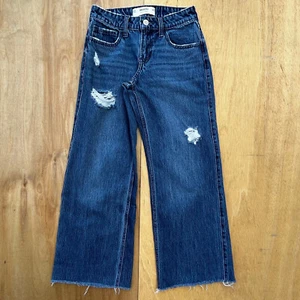 HOLLISTER LOW RISE BAGGY JEANS WOMEN’S sz W25 Destructed Frayed Hem denim - Picture 1 of 11