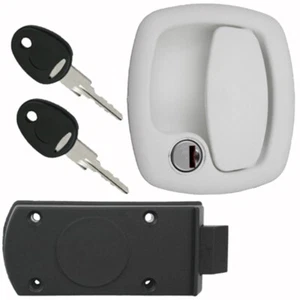 Cerradura de puerta cerradura de portón caravana autocaravana caravana FF blanco FAP - Imagen 1 de 3