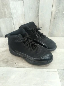 Nike Air Jordan 12 Retro Black Pink Basketball Shoes 510816 006 Kids Size 2Y - Picture 1 of 8