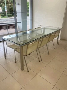 Armani Glass Dining Table And Chairs - Picture 1 of 3