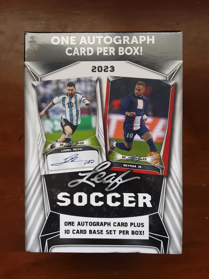 2023 Leaf Soccer Box Sealed 1 Auto Plus 10 Card Set Messi Auto?? - Image 1 of 4