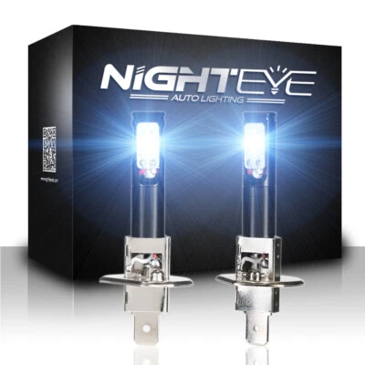 NIGHTEYE H1 LED Fog Light Driving DRL Bulbs Kit 160W 6000K Bright White 1 Pair Foto 1 de 4