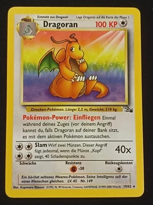 Dragoran 19/62 Rare Fossil Deutsch EX - Near Mint Pokemon - Bild 1 von 2
