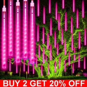 LED Meteor Shower Rain Drop String Lights Xmas Falling Star Tree Decor Outdoor - Picture 1 of 30