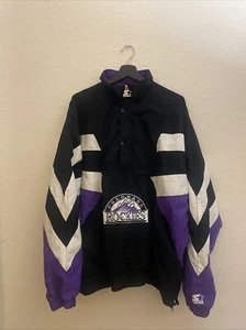 Vintage Starter Colorado Rockies Half Zip Jacket - Picture 1 of 12