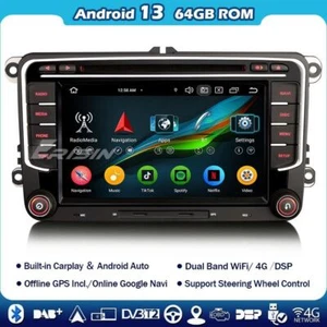Autoradio 8 core Android 13 per VW Golf 5 Golf 6 Passat Tiguan Touran Skoda Seat - Foto 1 di 7