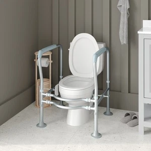 Riel de seguridad para inodoro Ramsey para ancianos con altura ajustable acero plateado... - Imagen 1 de 13