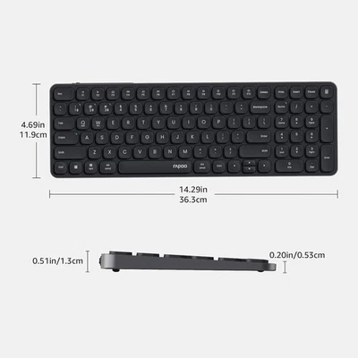 Rapoo E9350L Multi-Device Wireless Keyboard, Blade-Series 99-Key Ultra-Thin 2.4G - Image 1 of 4
